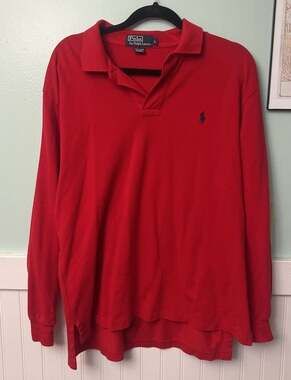 Polo by Ralph Lauren Red Long Sleeve Polo Shirt Size L